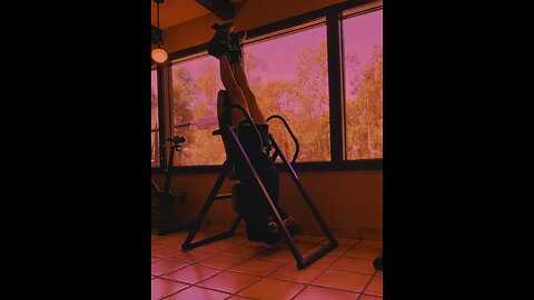 Naked, spine stretching