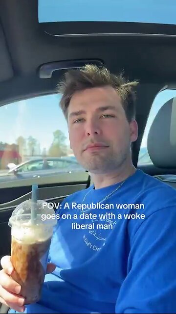Picture It. Republican woman goes on a date with a woke liberal man.