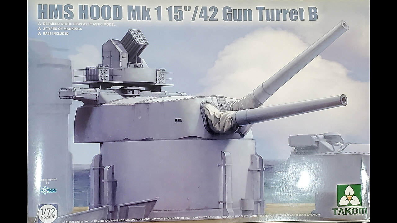 1/72 Takom HMS Hood Mk 1 15"/42 Turret B Review/Preview