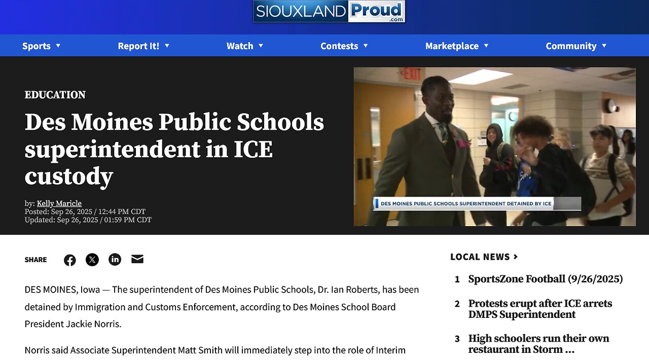 Des Moines Public Schools Superintendent Detained By ICE