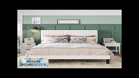 Allewie Full Bed Frame Velvet Upholstered Platform Bed with Adjustable Vertical Channel Review