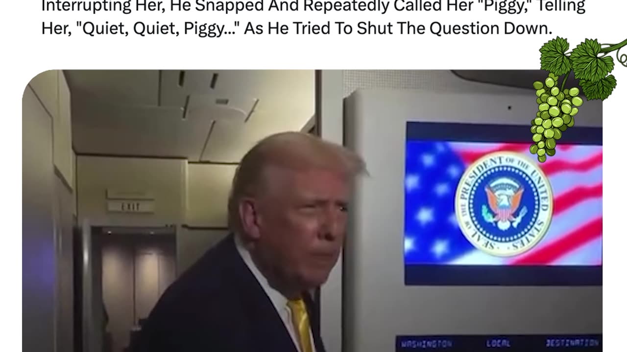 Trump Snaps At Reporter Over Epstein Files, Repeatedly Calling Her "Piggy" To Shut Question Down.