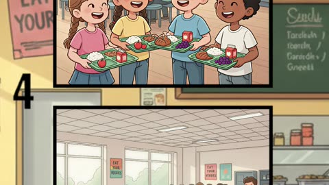 Fun Day at the School Canteen 🍽️🎒