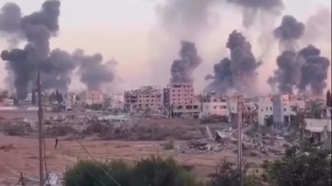 Footage documenting the fire belts carried out by the occupation aircraft