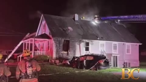 Husband, wife killed after vehicle crashes into NJ home, catches on fire