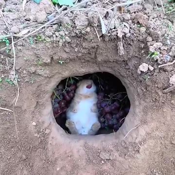 Rabbit eating greaps