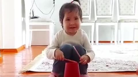 Little cute drummer