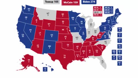 Alternate History 2008 Election Prediction - John McCain vs Joe Biden