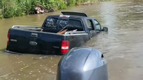 things you see on the redneck river - truck