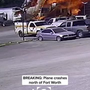 Surveillance video captures the plane crash in Fort Worth, Texas.