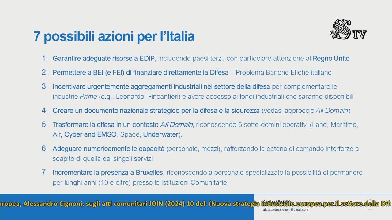 Roma - ​​Nuova strategia industriale europea per il settore della Difesa e ... (27.02.25)