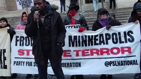 New Yorkers protest against Donald Trump and ICE.