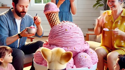Dog's Secret Mission: Buys a GIANT Strawberry Cone for the Sweetest Reason! 🍦❤️#FrenchBulldog #dog
