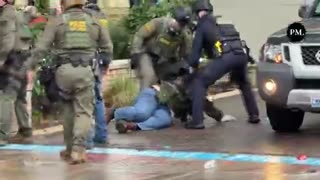 🚨 NOW: ICE and Border Patrol are staging EPIC takedowns of rioters outside the ICE facility