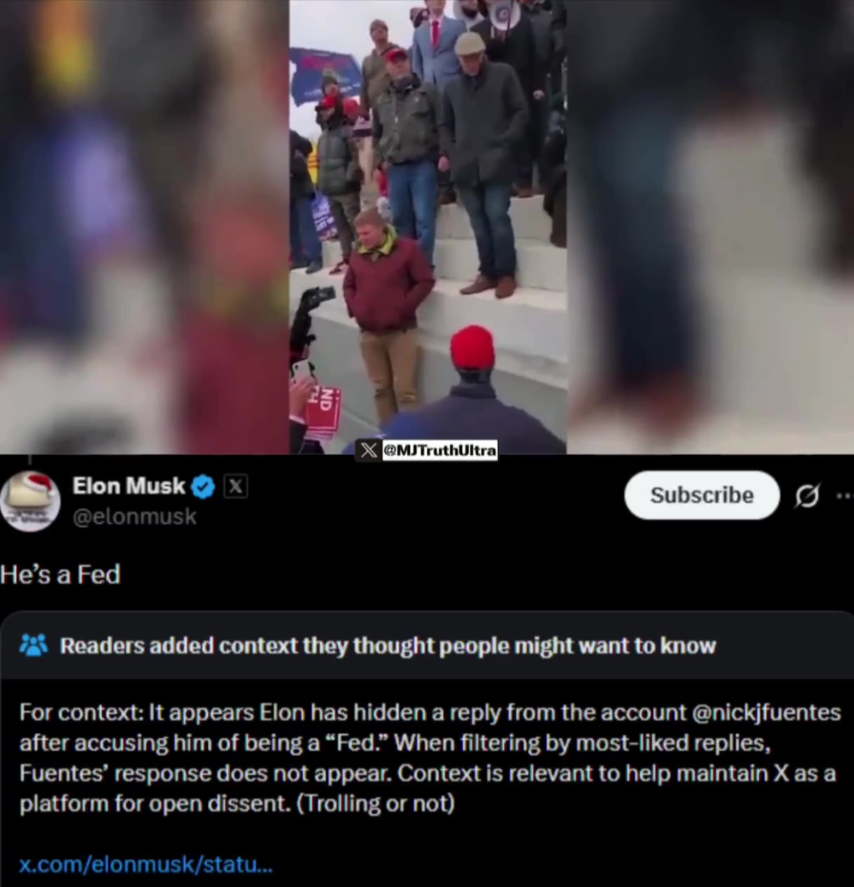 Elon Musk — Nick Fuentes is a FED