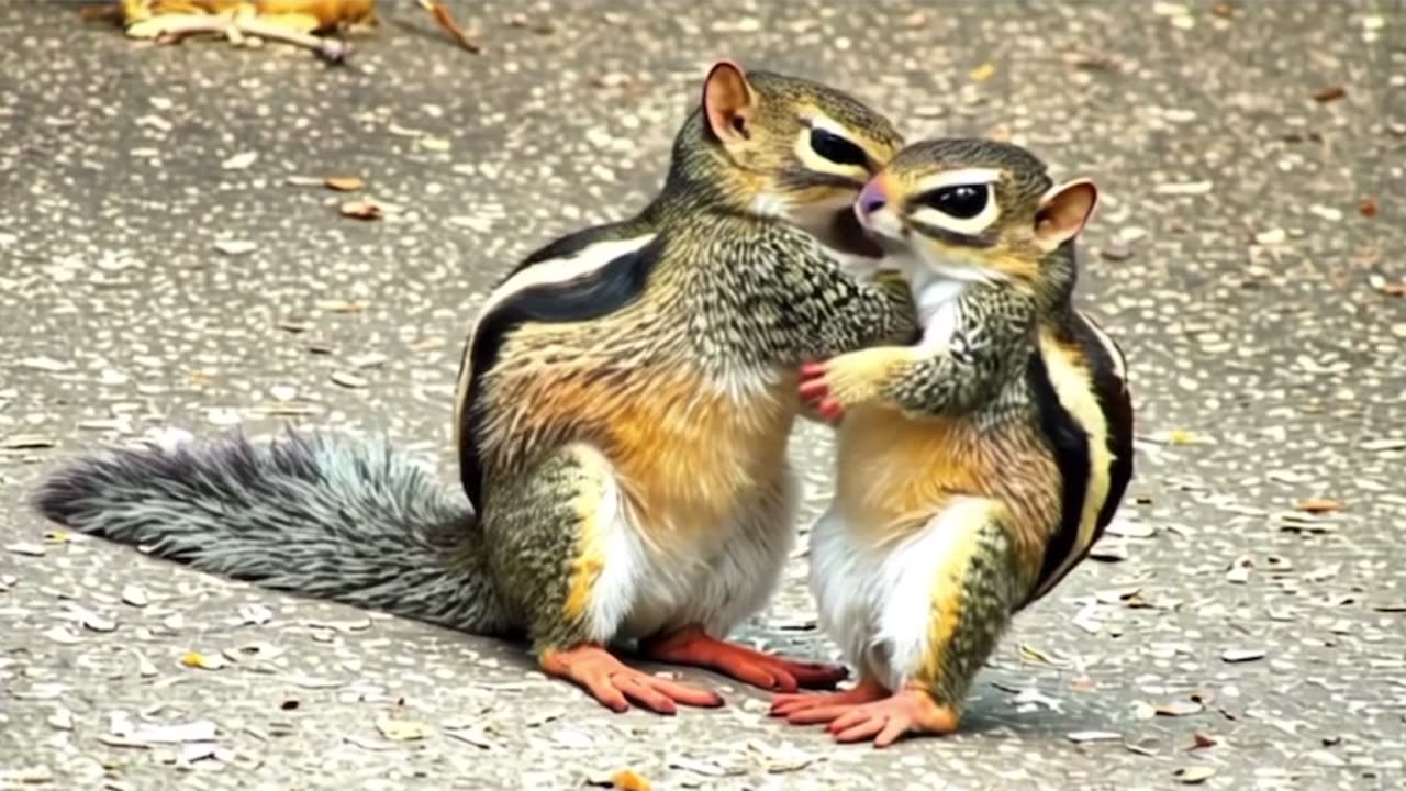 Squirrels playing