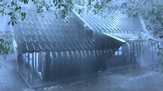Immerse Yourself and Sleep Soundly with Extremely Heavy Rain & Thunder on Silver Tin Roof in Forest