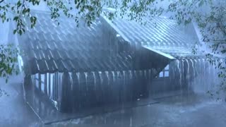 Immerse Yourself and Sleep Soundly with Extremely Heavy Rain & Thunder on Silver Tin Roof in Forest