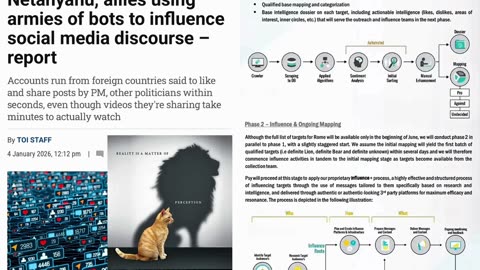 Netanyahu using Ghost army bots to influence social media.