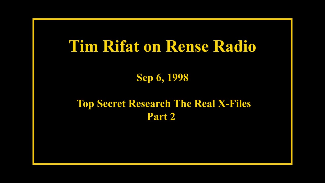 Sep 6, 1998 - Top Secret Research The Real X-Files Part 2