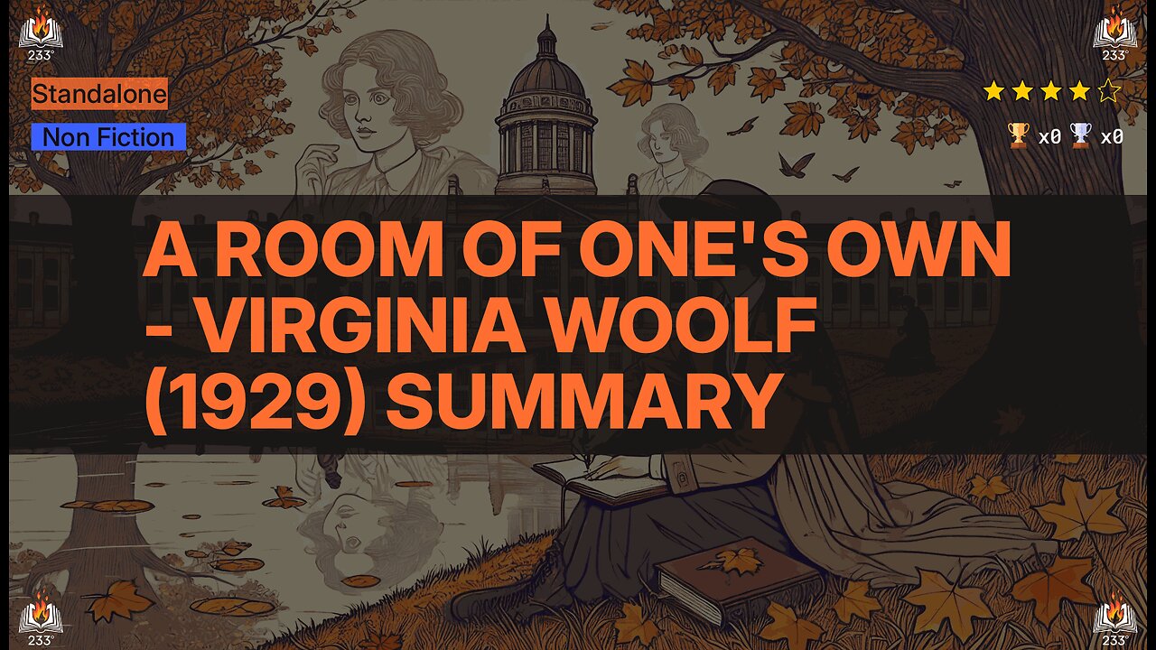 A Room of One's Own - Virginia Woolf (1929) Summary