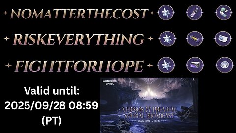 2.7 Livestream Codes (Wuthering Waves)