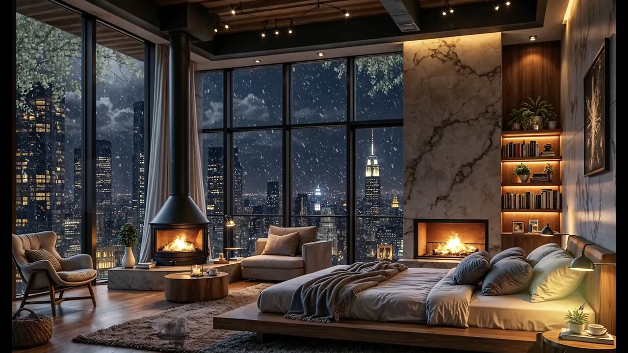 Saxophone Music Collection 2025 🎷 Cozy Bedroom In New York ⭐ Soft Music For Good Sleep