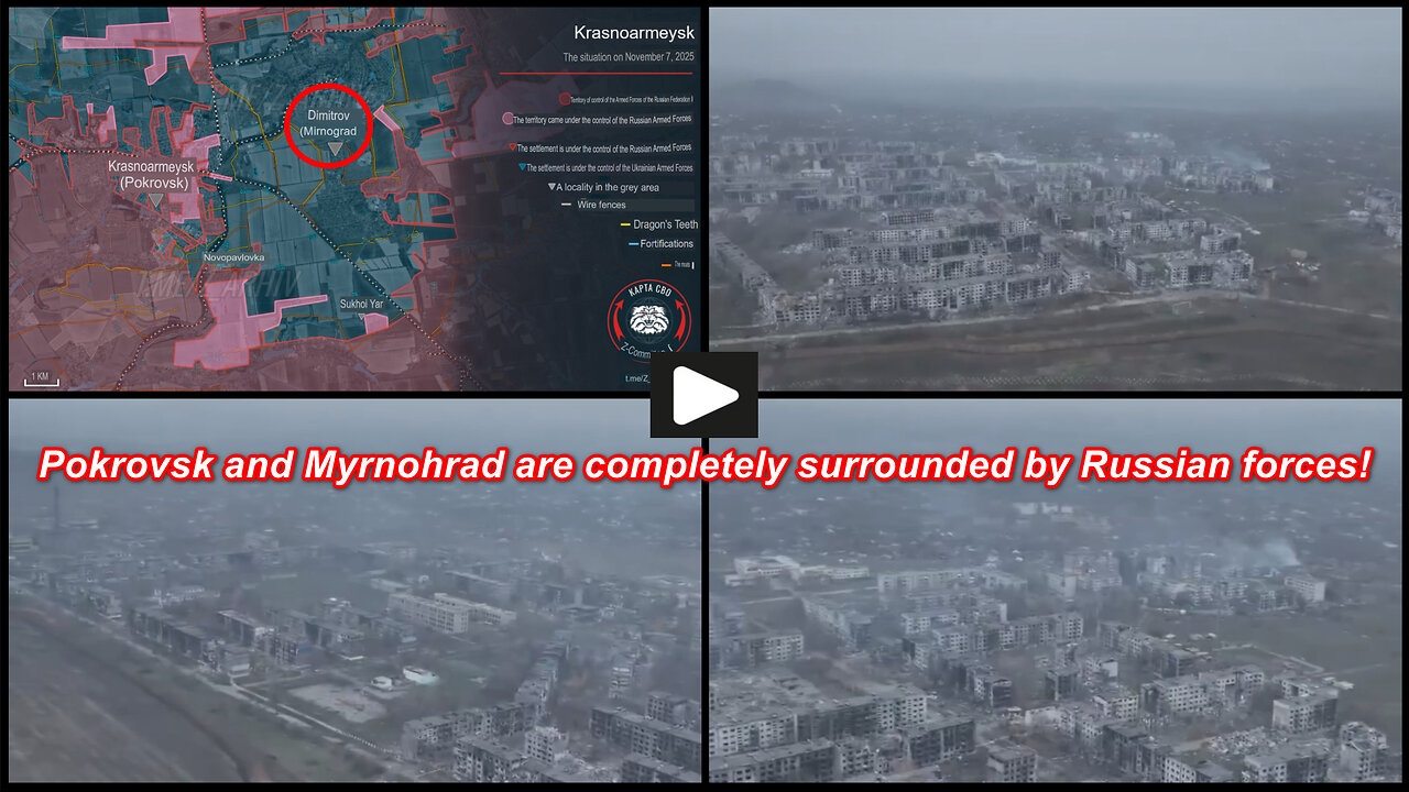 Myrnohrad: Panoramic view of the city under siege by Russian forces