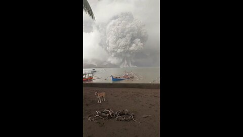 Eruption of Mount Ruang volcano, Indonesia
