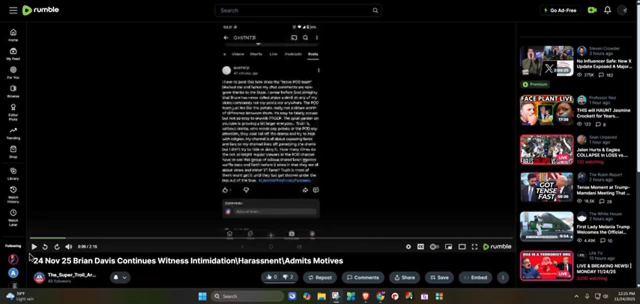 Witness Intimidation Brian Davis 24-11-25