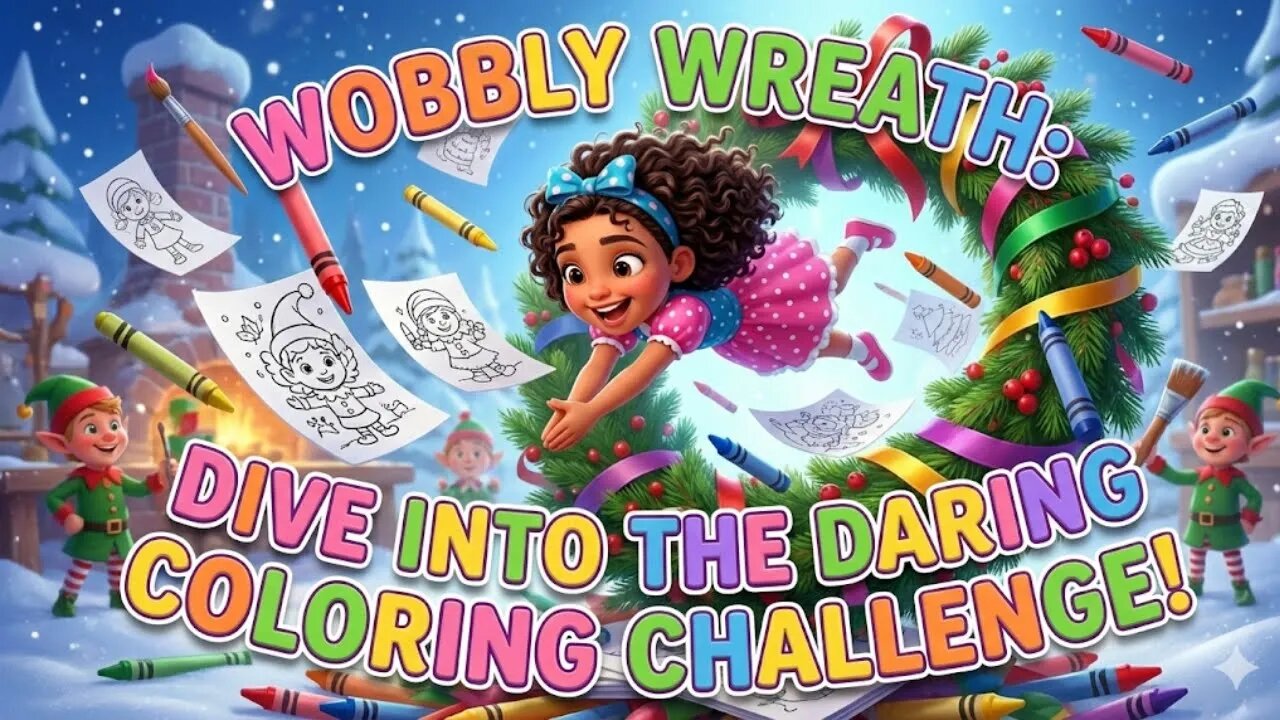 Wobbly Wreath: Dive into the Daring Coloring Challenge!