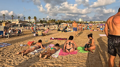 Ocean Breeze and Coconut Palms - Beach Walk / Water Slides | 4K Tour
