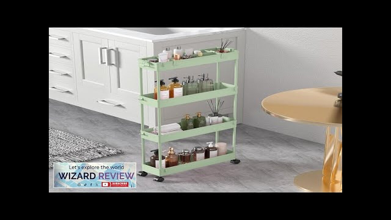 SPACELEAD Slim Storage Cart 4 Tier Storage Organizer Rolling Utility/Mobile Shelving Unit Review