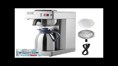 12 Cups Commercial Drip Coffee Maker with Thermal Carafe Restaurant Office Cafe Review