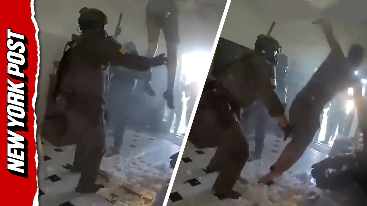 Suspect crashes through ceiling and lands in SWAT team's arms in Florida