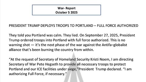 PRESIDENT TRUMP DEPLOYS TROOPS TO PORTLAND