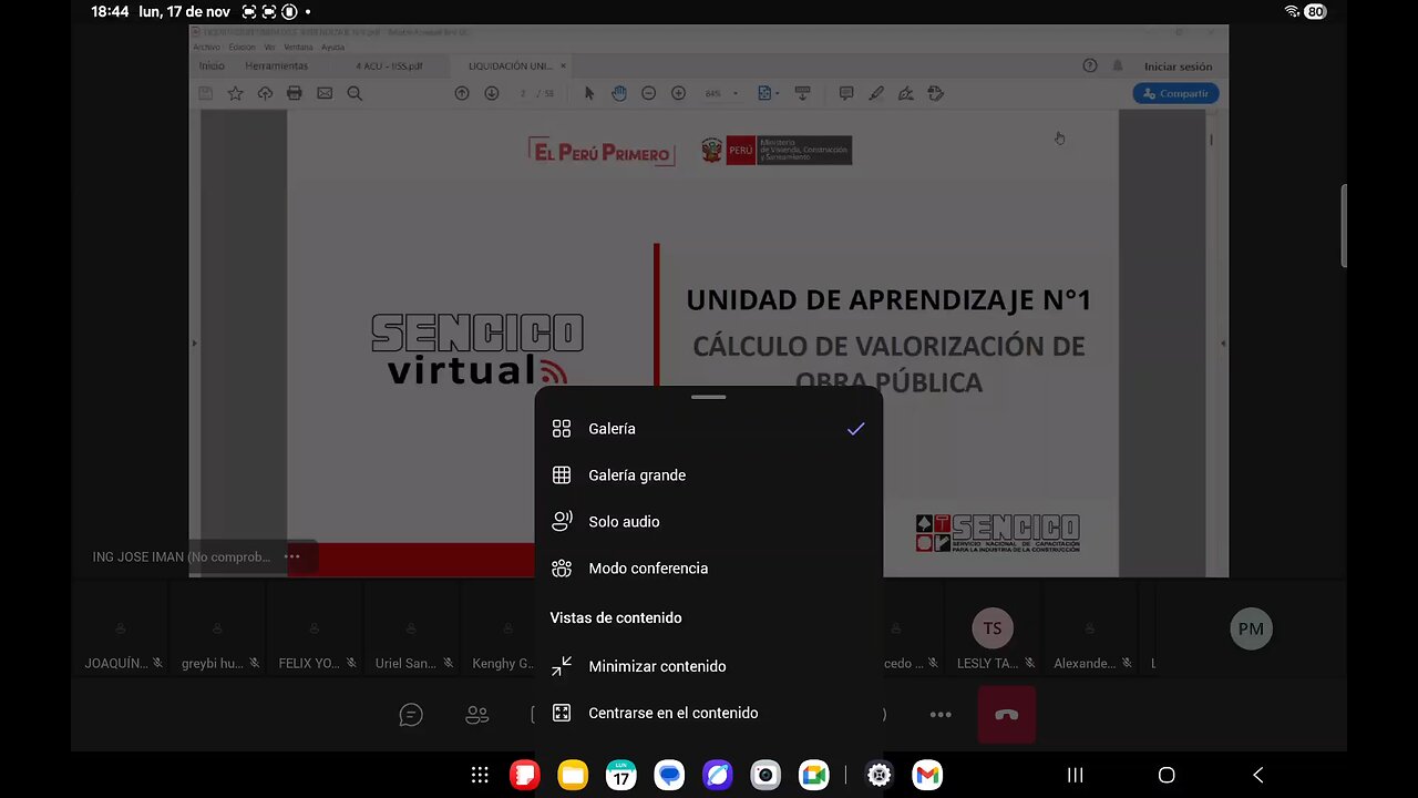 17 Nov 2025 - Clase 1 - Liquidación de Obras Públicas