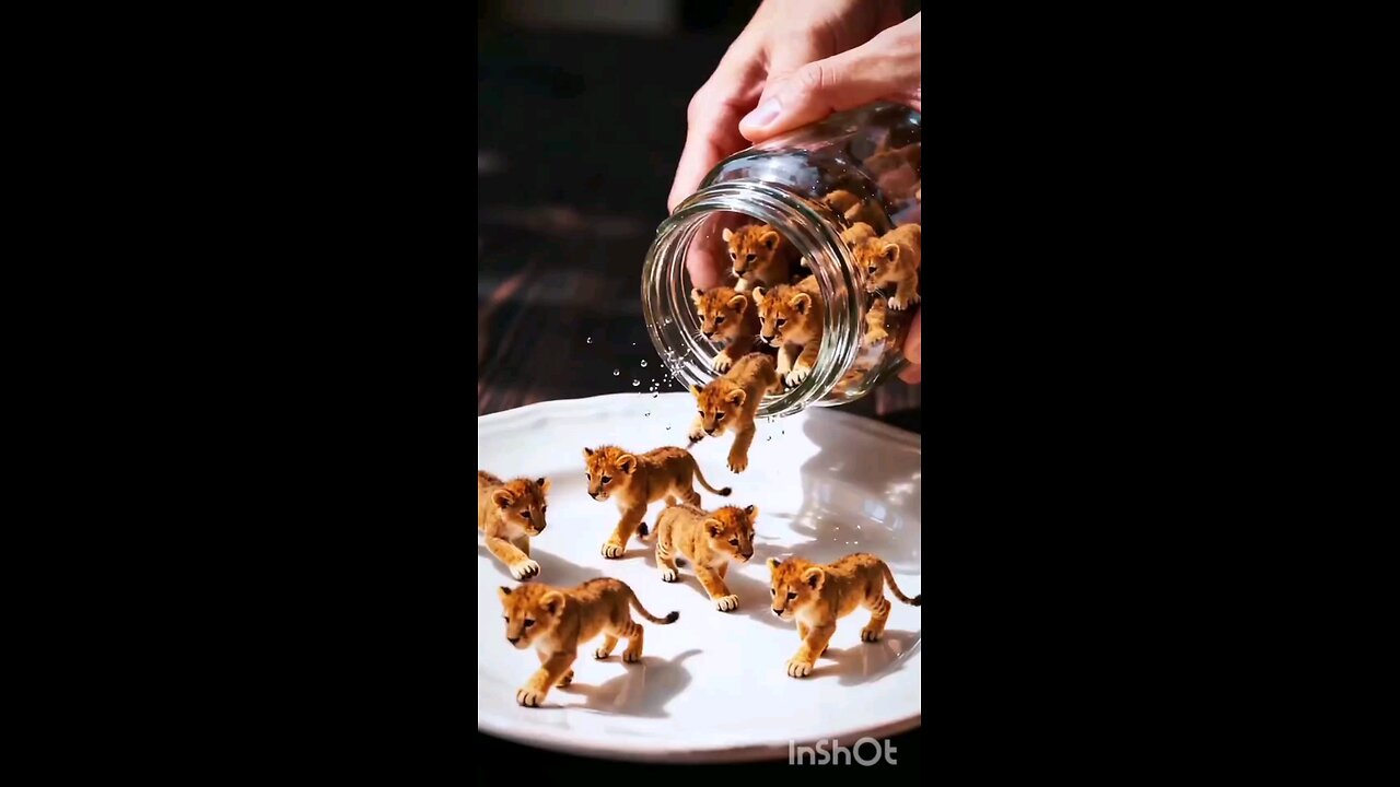 “Cute Lion Cubs Enjoying Food from a Jar! 🦁❤️”