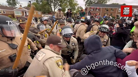 State police clash with protestors outside Broadview ICE detention facility
			