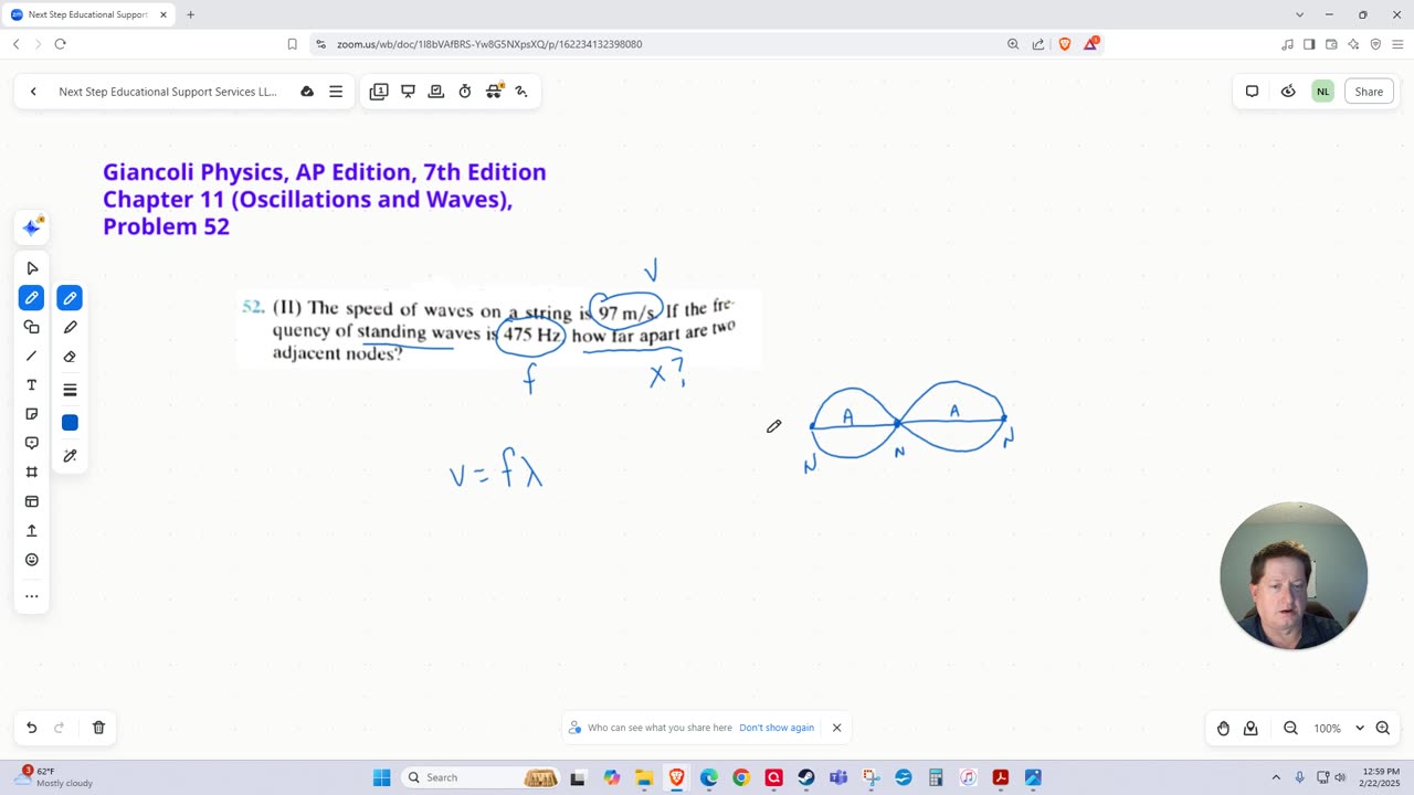 Calculating Distance Between Nodes in a Stranding Wave