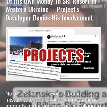 Fact Check: NO EVIDENCE Zelenskyy Invested $500M, $1.5B 'Of His Own Money' In Ski Resort In Ukraine