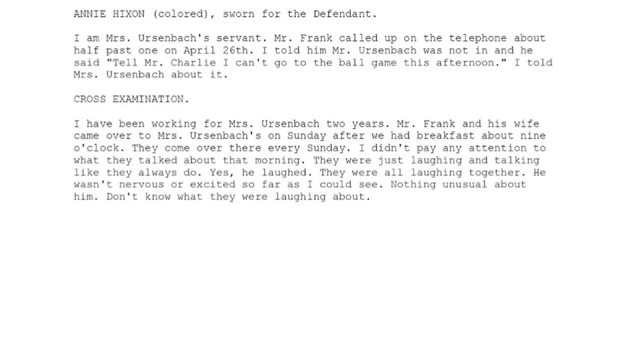 ANNIE HIXON C, Sworn In For The Defendant, 66th To Testify