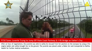 BODYCAM: FCSO Saves Juvenile Trying to Jump Off Palm Coast Parkway & I-95 Bridge on Father’s Day