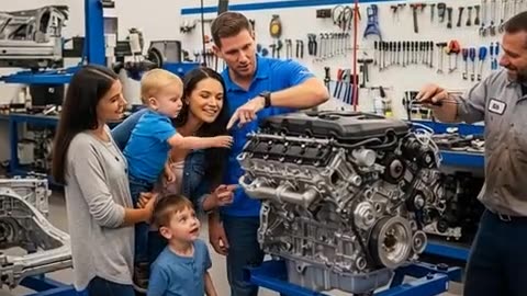 People Buying New Car Engine From a Body Shop