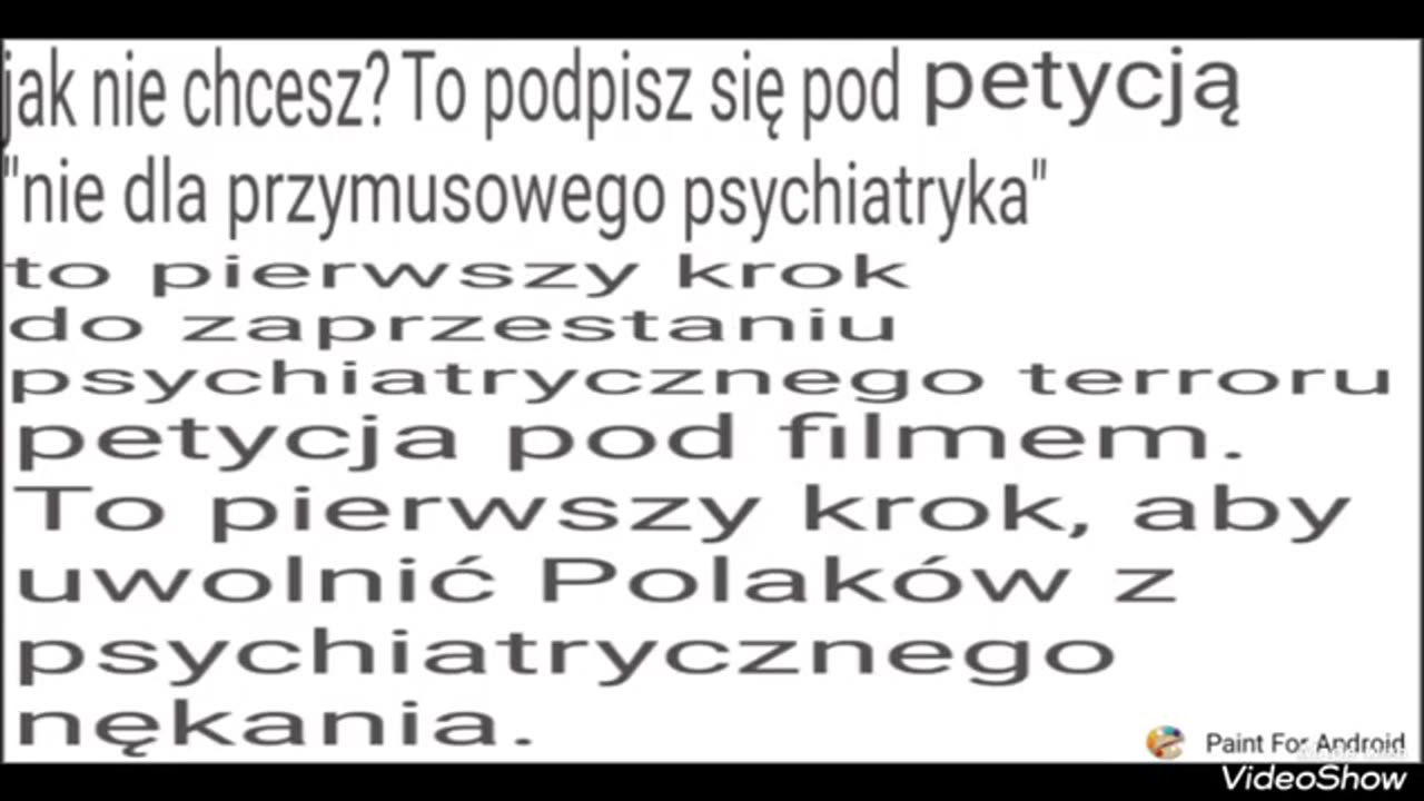 Petycja nie dla przymusowo psychiatryka.