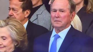 George Bush looks high AF lol