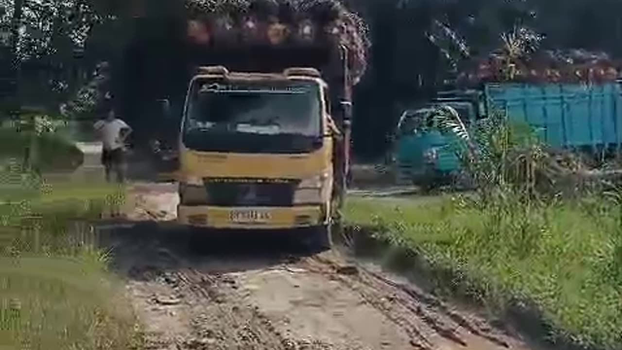 This truck driver panicked when he saw the road he was going to pass