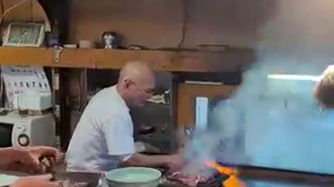 Flamethrower Grilled Tuna Cheeks from Netflix’s Street Food | Izakaya Toyo Osaka Japan 🔥🐟