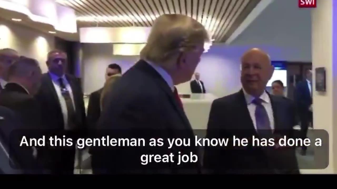 💥🔥💥 Trump says to Klaus Schwab, "You're a gentleman, doing a great job...''