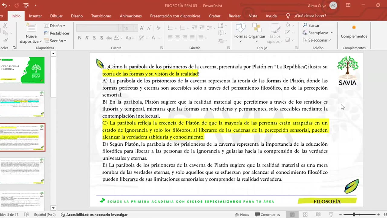 SAVIA REGULAR 2025 | Semana 03 | Filosofía